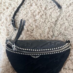 Zadig & Voltaire Black Star-Quilted Chain Crossbody